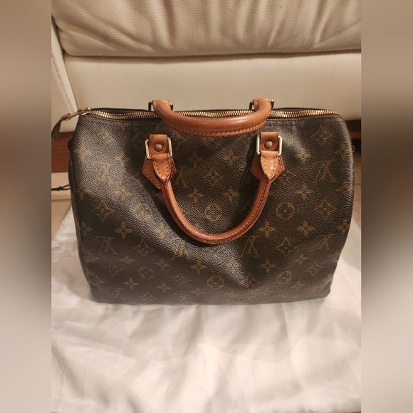 Louis Vuitton Speedy Shoulder Bag 30 Brown Canvas Lock And Key - Picture 6 of 11